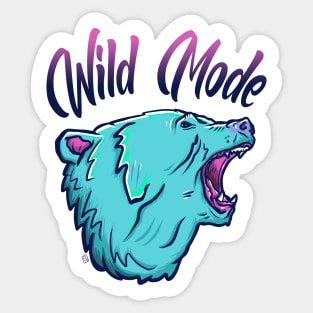 Wild Mode Strong Bear Sticker